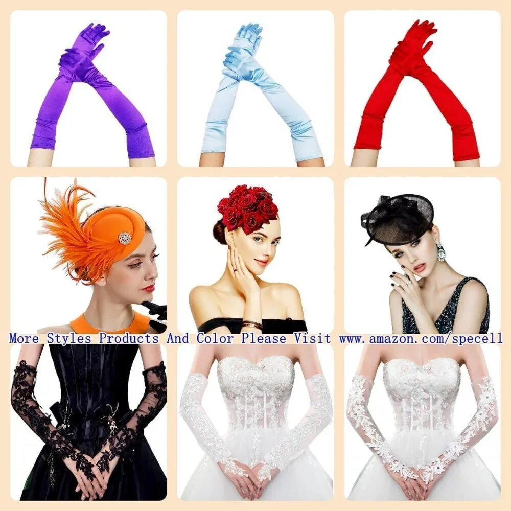 Women's A-Mesh-‌Complexion Rhinestone Elbow Length Gloves Halloween Costumes